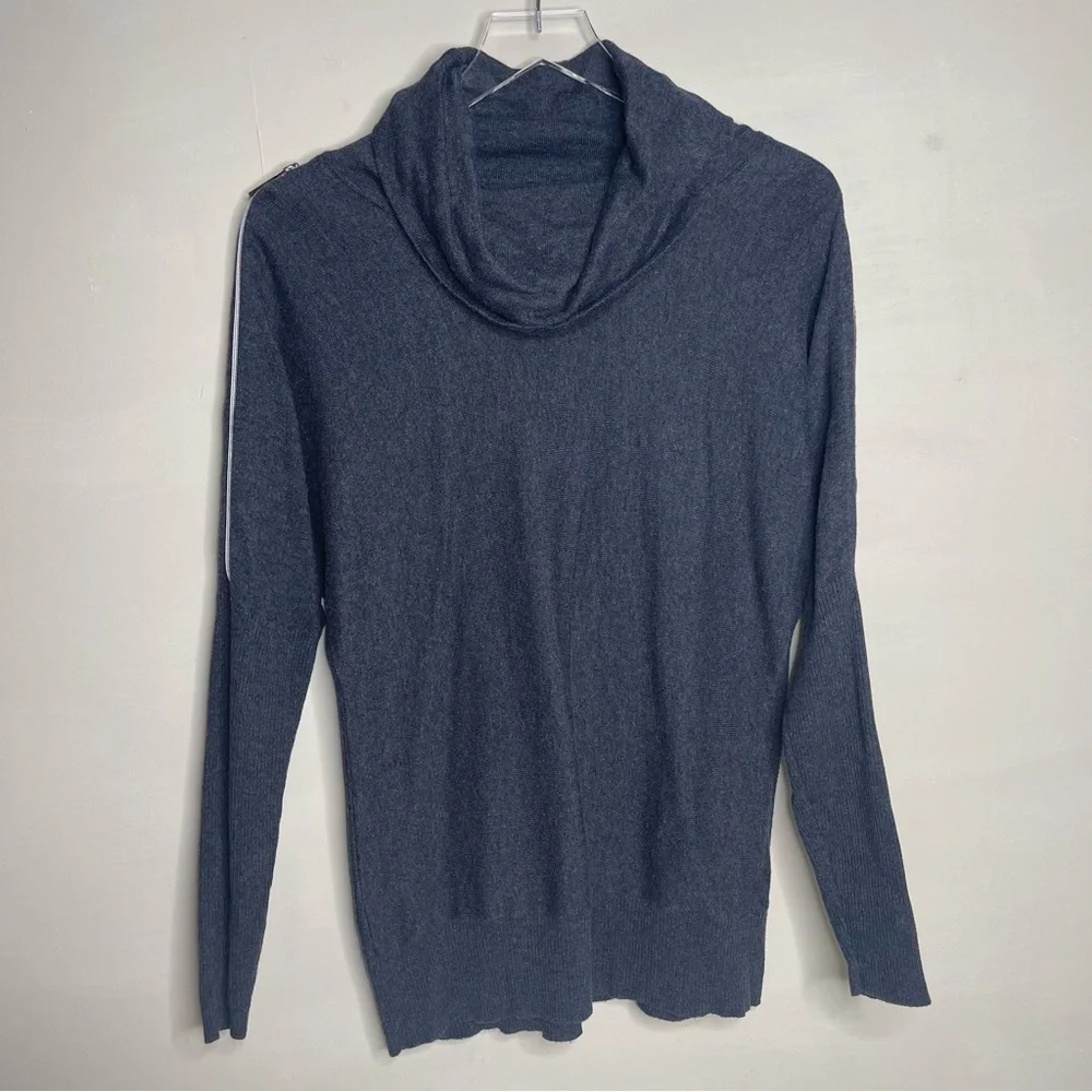 Michael Kors gray cowl neck zipper sleeve sweater